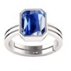 PTM Natural Blue Sapphire/Neelam 3.25 Ratti to 10.25 Ratti or 3 Carat to 9.5 Carat Astrological Certified Gemstone/Square Shape Sterling Silver/bis Hallmark Adjustable Ring for Men & Women