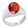 PTM Certified Natural Gomed (Hessonite) Astrological Gemstone 3.25 Ratti to 10.25 Ratti or 3.00 Carat to 9.35 Carat BIS Hallmark 925 Sterling Silver Ring for Men & Women