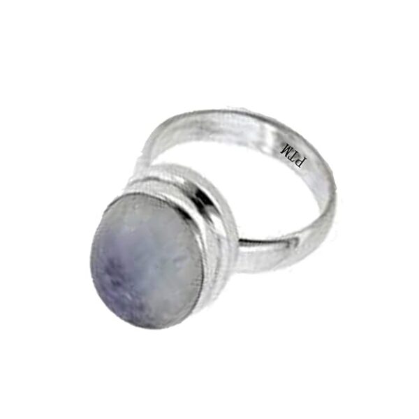 PTM Natural Moonstone/Chandrakantmani 3.25 Ratti to 10.25 Ratti or 3 Carat to 9.5 Carat Astrological Certified Gemstone Sterling Silver/bis Hallmark Ring for Men & Women