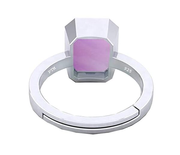 PTM Natural Amethyst/Kathela 3.25 Ratti to 10.25 Ratti or 3 Carat to 9.5 Carat Astrological Certified Gemstone/Square Shape Sterling Silver/925 bis Hallmark Ring for Men & Women