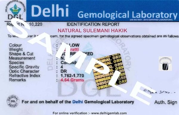 Ptm Natural Sulemani Hakik 3.25 Ratti to 10.25 Ratti or 3 Carat to 9.5 Carat Astrological Certified Gemstone Sterling Silver/bis Hallmark Ring for Men & Women