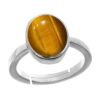 PTM Natural Tiger Eye 3.25 Ratti to 10.25 Ratti or 3 Carat to 9.5 Carat Astrological Certified Gemstone Sterling Silver/bis Hallmark Ring for Men & Women
