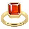 PTM Certified Natural Hessonite (Gomed) 3.25 Ratti to 10.25 Ratti or 3.00 Carat to 9.35 Carat Astrological Gemstone Panchdhatu 22K Gold Plated Ring for Men & Women