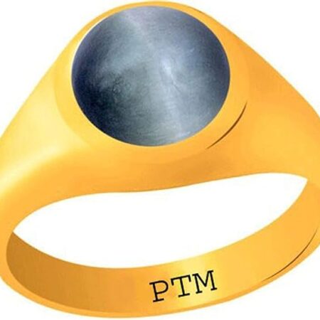 PTM Certified Natural 3.25 Ratti to 10.25 Ratti or 3.00 Carat to 9.35 Carat Cat’s Eye (Lehsuniya) Astrological Gemstone Panchdhatu/5 metals 22 K Gold Plated Ring for Men & Women