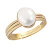 PTM Pearl/Moti 3.25 Ratti to 10.25 Ratti or 3 Carat to 9.5 Carat Astrological Certified Gemstone Panchdhatu/5 Metals Gold Plated Ring for Men & Women