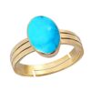 Ptm Natural Turquoise (Firoza) 3.25 Ratti to 10.25 Ratti or 3 Carat to 9.5 Carat Astrological Certified Gemstone Panchdhatu/5 Metals Gold Plated Ring for Men & Women