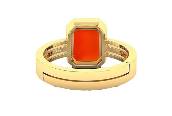 PTM Certified Natural Hessonite (Gomed) 3.25 Ratti to 10.25 Ratti or 3.00 Carat to 9.35 Carat Astrological Gemstone Panchdhatu 22K Gold Plated Ring for Men & Women