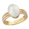 PTM Natural Moonstone/Chandrakantmani 3.25 Ratti to 10.25 Ratti or 3 Carat to 9.5 Carat Astrological Certified Gemstone Panchdhatu/5 Metals Gold Plated Ring for Men & Women