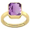 PTM Natural Amethyst/Kathela 3.25 Ratti to 10.25 Ratti or 3 Carat to 9.5 Carat Astrological Certified Gemstone Panchdhatu/5 Metals Gold Plated Ring for Men & Women
