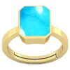 Ptm Natural Turquoise (Firoza) 3.25 Ratti to 10.25 Ratti or 3 Carat to 9.5 Carat Astrological Certified Gemstone Panchdhatu/5 Metals Gold Plated Ring for Men & Women