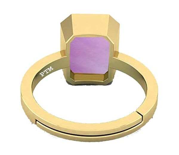 PTM Natural Amethyst/Kathela 3.25 Ratti to 10.25 Ratti or 3 Carat to 9.5 Carat Astrological Certified Gemstone Panchdhatu/5 Metals Gold Plated Ring for Men & Women