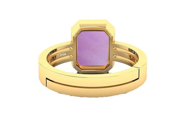 PTM Natural Amethyst/Kathela 3.25 Ratti to 10.25 Ratti or 3 Carat to 9.5 Carat Astrological Certified Gemstone Panchdhatu/5 Metals Gold Plated Ring for Men & Women