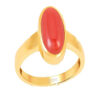 Ptm Coral/Munga 3.25 Ratti to 10.25 Ratti or 3.00 Carat to 9.50 Carat Astrological Real Gemstone Panchdhatu/5 Metals Gold Plated Ring for Men & Women