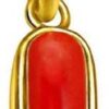 Ptm Coral (Moonga) 7.25 Ratti or 6.5 Ct Panchdhatu/5 Metal Men and Women Gold-plated Alloy Pendant