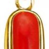 Ptm Coral (Moonga) 7.25 Ratti or 6.5 Ct Panchdhatu/5 Metal Men and Women Gold-plated Alloy Pendant