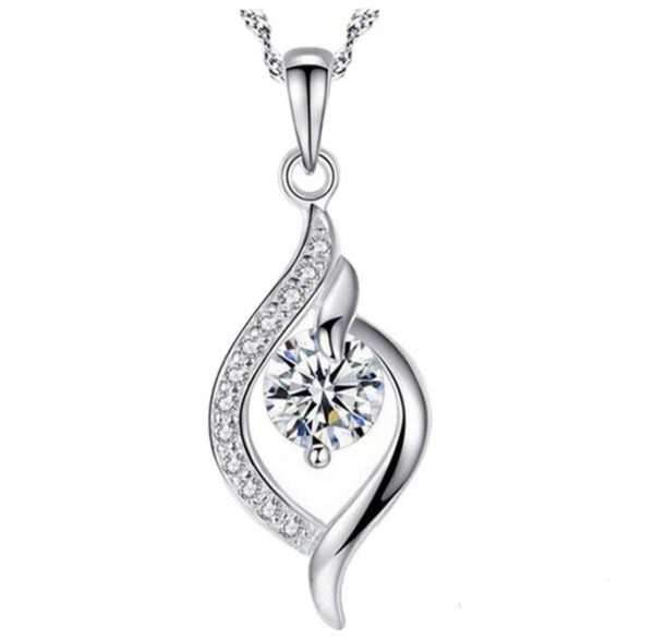 PTM 925 Sterling Silver Stylish Zircon Falling Dew Drop Pendent With Chain |Necklace Amazing Gifts for Women & Girls | With Certificate of Authenticity and 925 Stamp