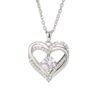 PTM 925 Sterling Silver Double Heart Pendant Woman's Necklace with Chain |Beautiful Gifts for Girls & Woman| With Certificate of Authenticity| 925 Stamp