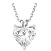 PTM 925 Sterling Silver Zircon heart Shape Solitaire Pendent Necklace With Chain | Gifts for Women & Girls | With Certificate of Authenticity and 925 Stamp