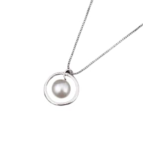 PTM 925 Sterling Silver pearl Pendant with Chain |Necklace for Women & Girls| With Certificate of Authenticity