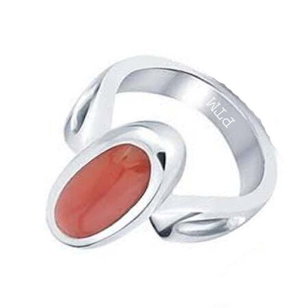 Ptm 925 Sterling Silver Coral/Munga 3.25 Ratti to 10.25 Ratti or 3.00 Carat to 9.50 Carat Astrological Real Gemstone Bis Hallmark Ring for Men & Women