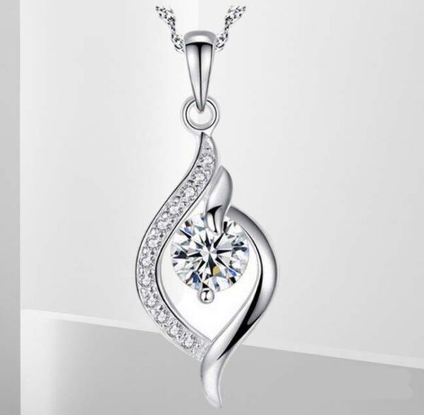 PTM 925 Sterling Silver Stylish Zircon Falling Dew Drop Pendent With Chain |Necklace Amazing Gifts for Women & Girls | With Certificate of Authenticity and 925 Stamp