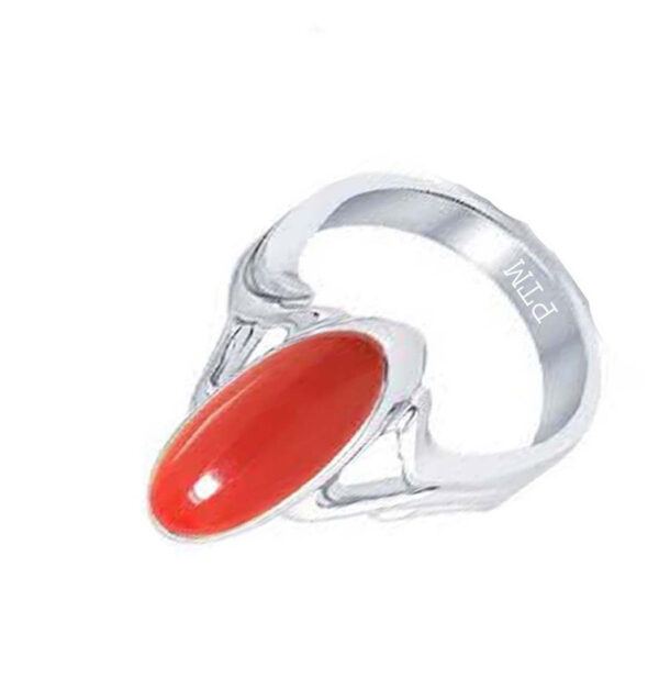 Ptm 925 Sterling Silver Coral/Munga 3.25 Ratti to 10.25 Ratti or 3.00 Carat to 9.50 Carat Astrological Real Gemstone Bis Hallmark Ring for Men & Women