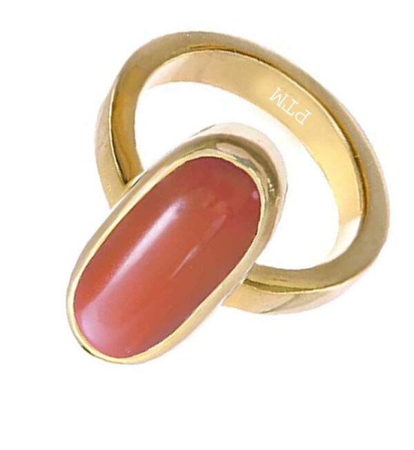 Ptm Coral/Munga 3.25 Ratti to 10.25 Ratti or 3.00 Carat to 9.50 Carat Astrological Real Gemstone Panchdhatu/5 Metals Gold Plated Ring for Men & Women