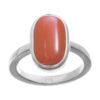 Ptm 925 Sterling Silver Coral/Munga 3.25 Ratti to 10.25 Ratti or 3.00 Carat to 9.50 Carat Astrological Real Gemstone Bis Hallmark Ring for Men & Women