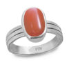 Ptm 925 Sterling Silver Coral/Munga 3.25 Ratti to 10.25 Ratti or 3.00 Carat to 9.50 Carat Astrological Real Gemstone Bis Hallmark Ring for Men & Women