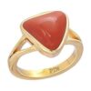 Ptm Coral/Munga Triangle 3.25 Ratti to 10.25 Ratti or 3.00 Carat to 9.50 Carat Astrological Real Gemstone Pure Copper (Tamba) Ring for Men & Women