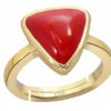 Ptm Coral/Munga Triangle 3.25 Ratti to 10.25 Ratti or 3.00 Carat to 9.50 Carat Astrological Real Gemstone Pure Copper (Tamba) Adjustable Ring for Men & Women