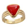 Ptm Coral/Munga Triangle 3.25 Ratti to 10.25 Ratti or 3.00 Carat to 9.50 Carat Astrological Real Gemstone Pure Copper (Tamba) Adjustable Ring for Men & Women