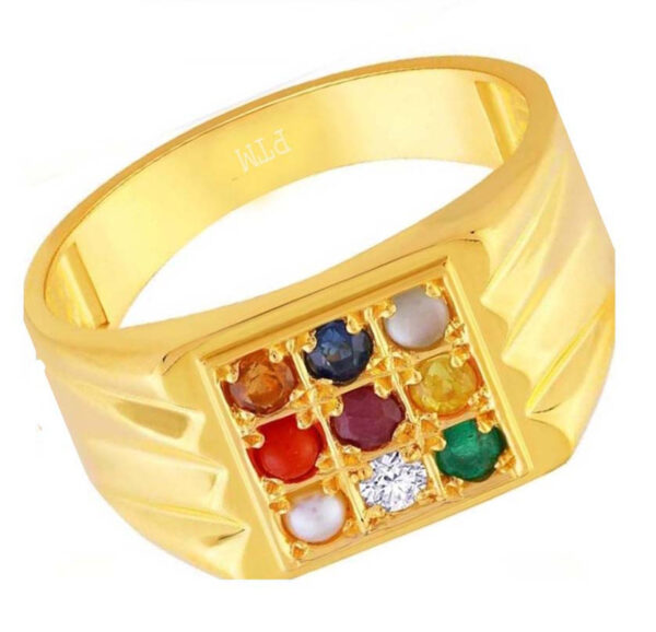 Natural Navaratna (9 stone) for Men & Women Panchdhatu 22K Gold Plated
