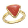 Ptm Coral/Munga Triangle 3.25 Ratti to 10.25 Ratti or 3.00 Carat to 9.50 Carat Astrological Real Gemstone Pure Copper (Tamba) Ring for Men & Women