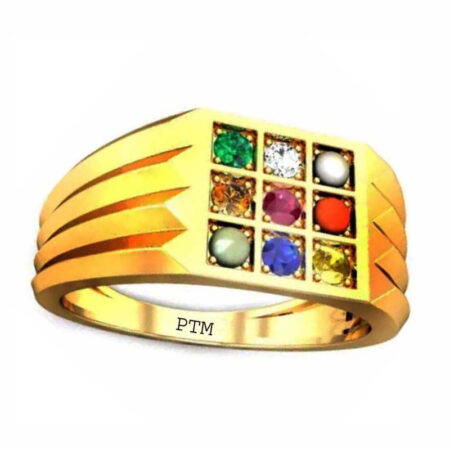 Natural Navaratna (9 stone) for Men & Women Panchdhatu 22K Gold Plated