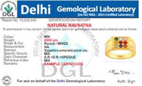 Natural Navaratna (9 stone) for Men & Women Panchdhatu 22K Gold Plated