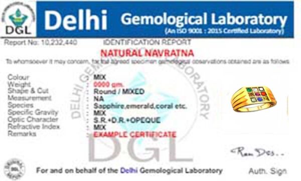 Natural Navaratna (9 stone) for Men & Women Panchdhatu 22K Gold Plated