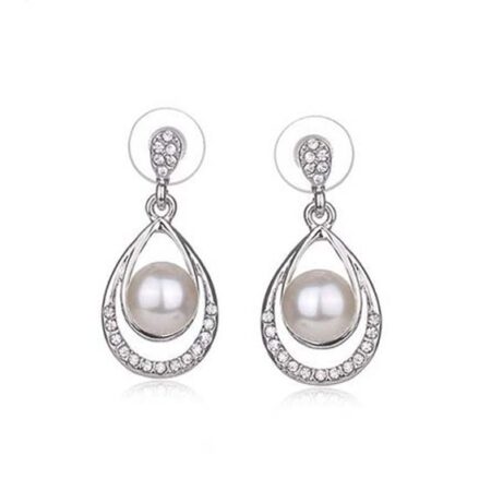 PTM 925 Sterling Silver Pearl and Zircon stone Ear Style & Stud Earring For Women and Girls