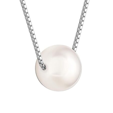 PTM 925 Silver White Pearl Moon Pendant With Chain | Pendant to Gifts for Girls and Women | With 925 Stamp & Certificate of Authenticity