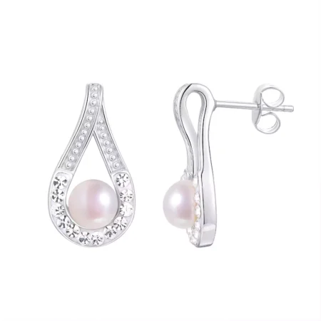 PTM 925 Sterling Silver Pearl/Moti Teardrop Ear Style & Stud |Gifts for Women & Girls| With Certificate of Authenticity