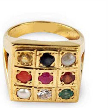 Natural Navaratna (9 stone) for Men & Women Panchdhatu 22K Gold Plated