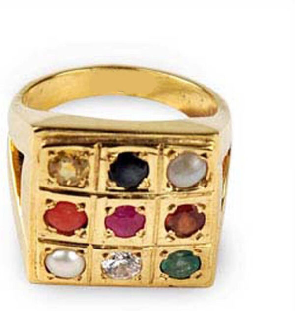 Natural Navaratna (9 stone) for Men & Women Panchdhatu 22K Gold Plated