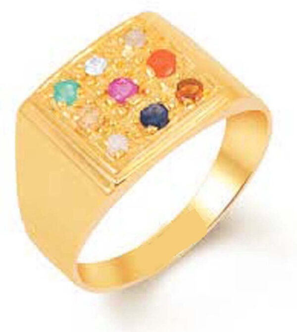 Natural Navaratna (9 stone) for Men & Women Panchdhatu 22K Gold Plated