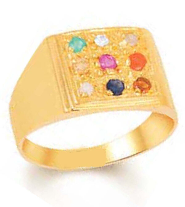 Natural Navaratna (9 stone) for Men & Women Panchdhatu 22K Gold Plated